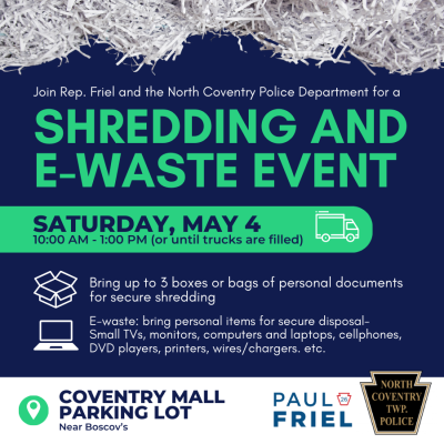 Shredding & E-Waste Event - May 4th